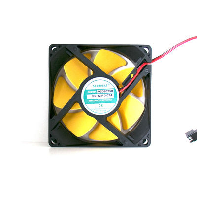 ventilateur de Cabinet du PC 48V de 80x80x25mm à faible bruit avec la lame jaune